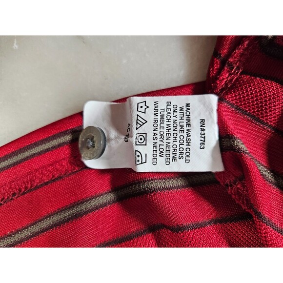 PGA TOUR Golf Men's Red Striped Short Sleeve Regular Polo Shirt Size Large - Picture 8 of 8